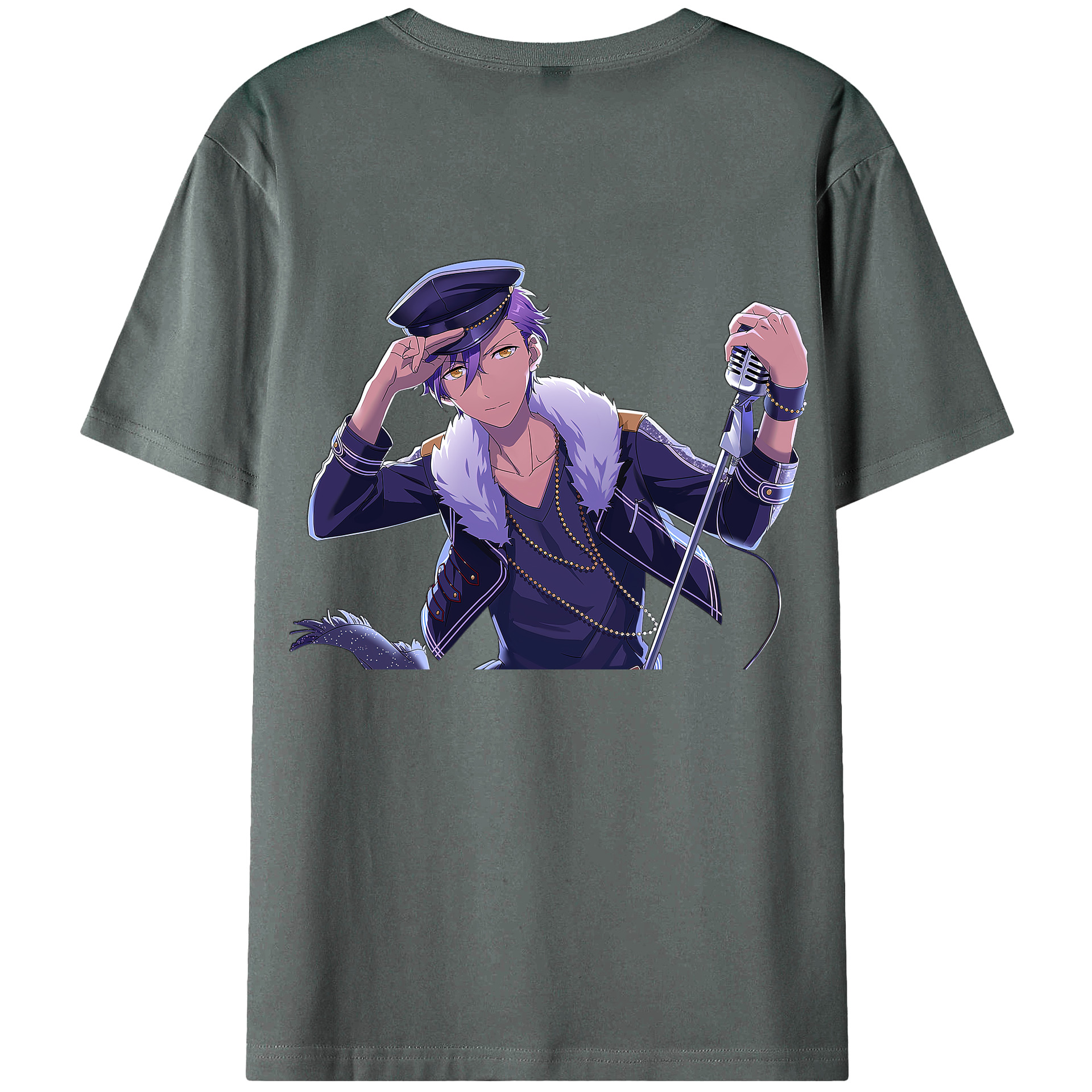 （画像用） あんさんぶるスターズ! Ensemble Stars 綿100％ メンズ半袖Tシャツ（バックプリント） 通気性